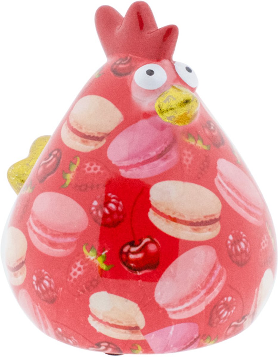 Kip Matilda spaarpot | Kip - Roze met macarons | Pomme pidou